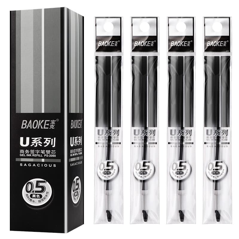 Сменная черная деловая ручка Baoke 2000, сменный стержень для ручки Baozhu 0,5/0,7/1,0 мм