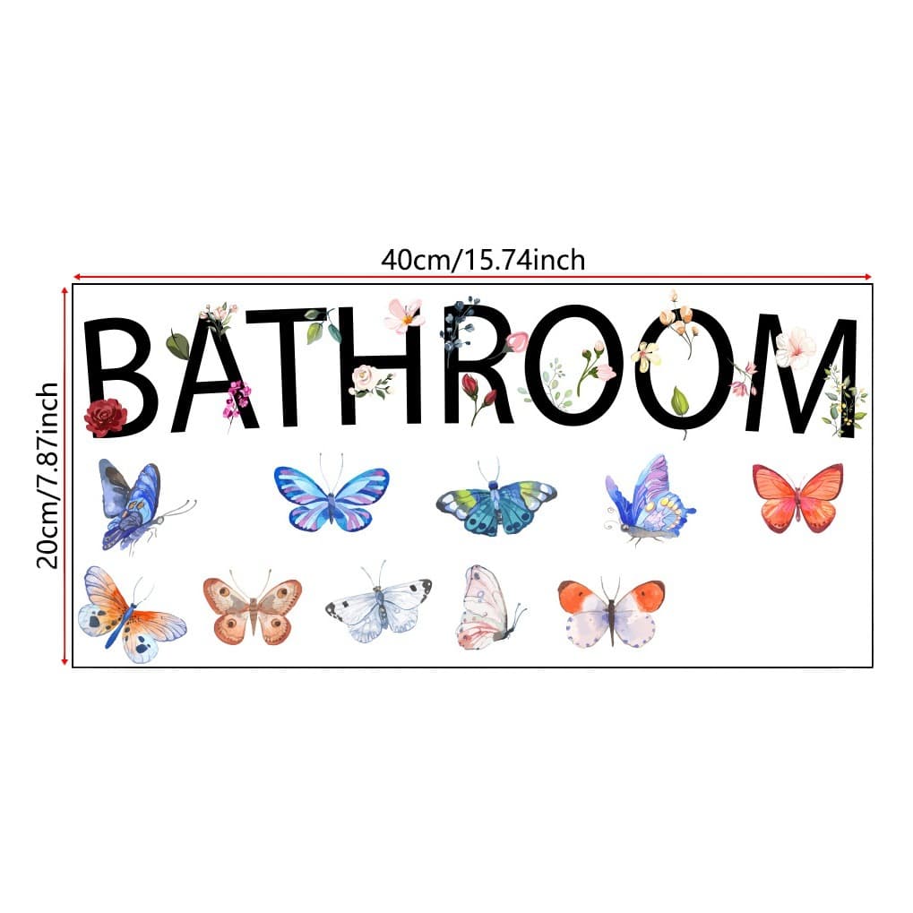 Bathroom цветная бабочка туалет ПВХ наклейка N1768 трансграничная ванная комната туалет самоклеящаяся наклейка на стену оптом