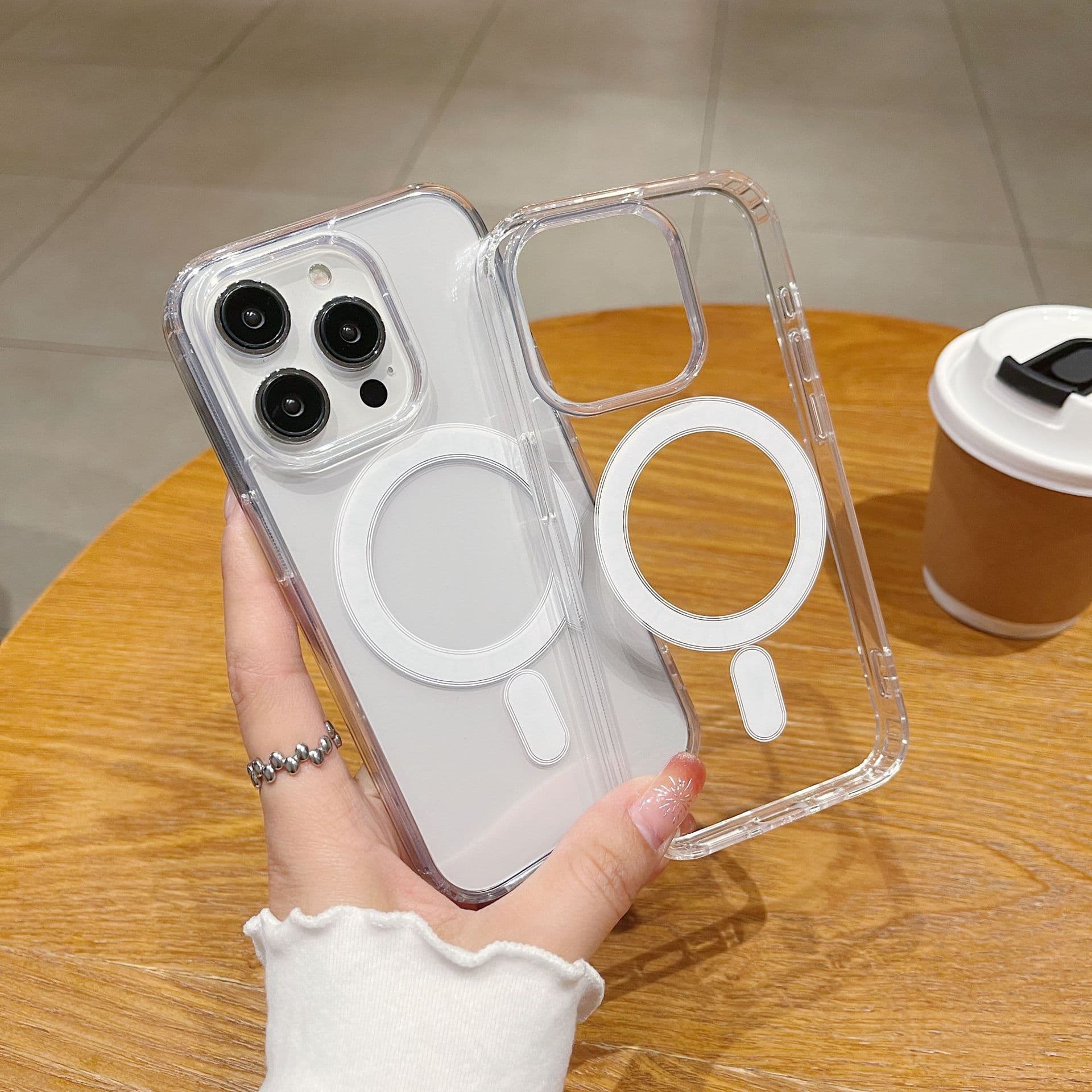 Применимо к Apple 16/15 Прозрачный магнит magsafe чехол для мобильного телефона iPhone14/13