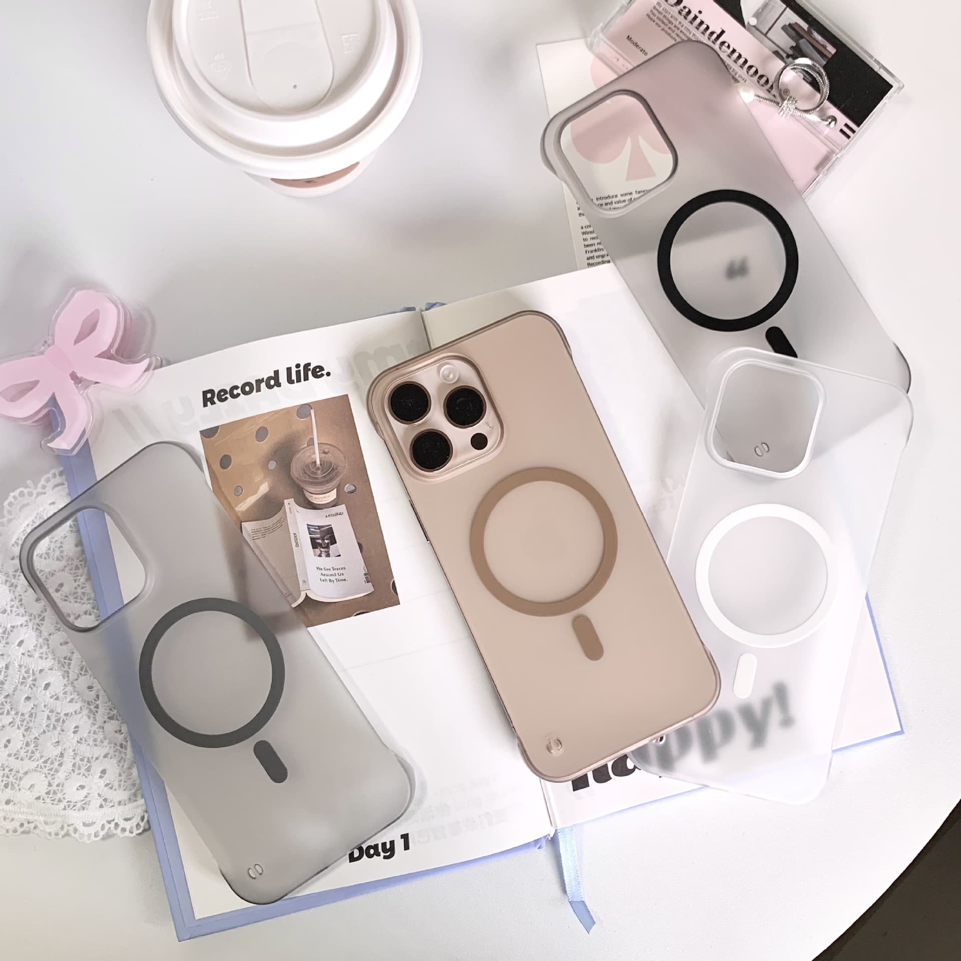 Чехол для iPhone 17 Pro Max без рамки, магнитный, полупрозрачный, ультратонкий, противоударный, для iPhone 16, 13.
