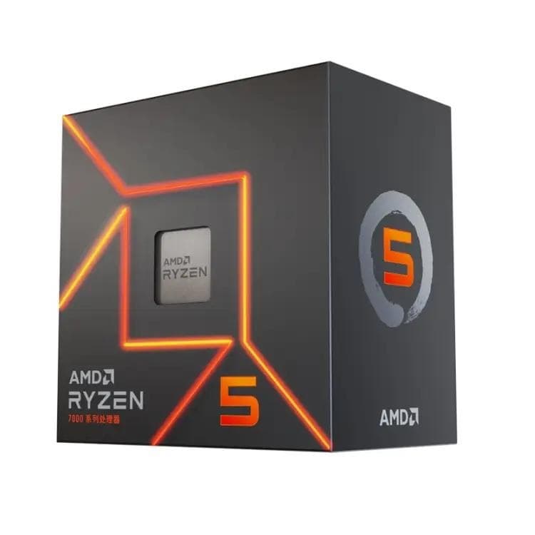 Процессор AMD Ryzen R5 7500F, 6-ядерный, 12-поточный, для материнских плат AM5, поддерживает A620/B650