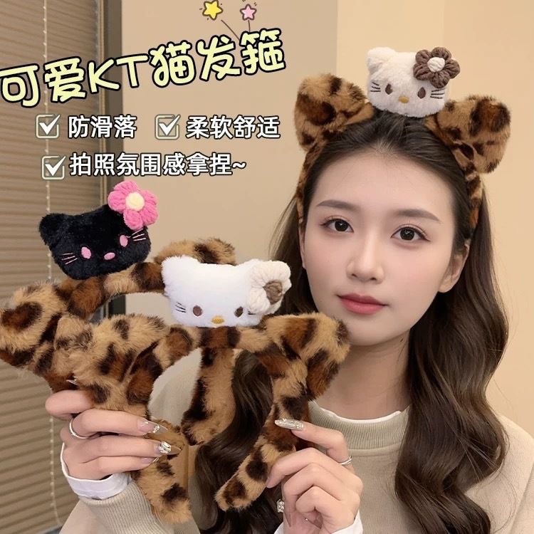 Плюшевый обруч Hello Kitty с кошачьими ушками оптом из Китая