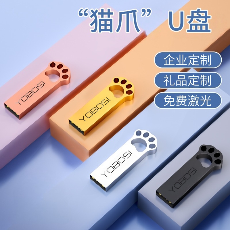 USB-флешка в форме кошачьей лапки с лазерной гравировкой оптом из Кита