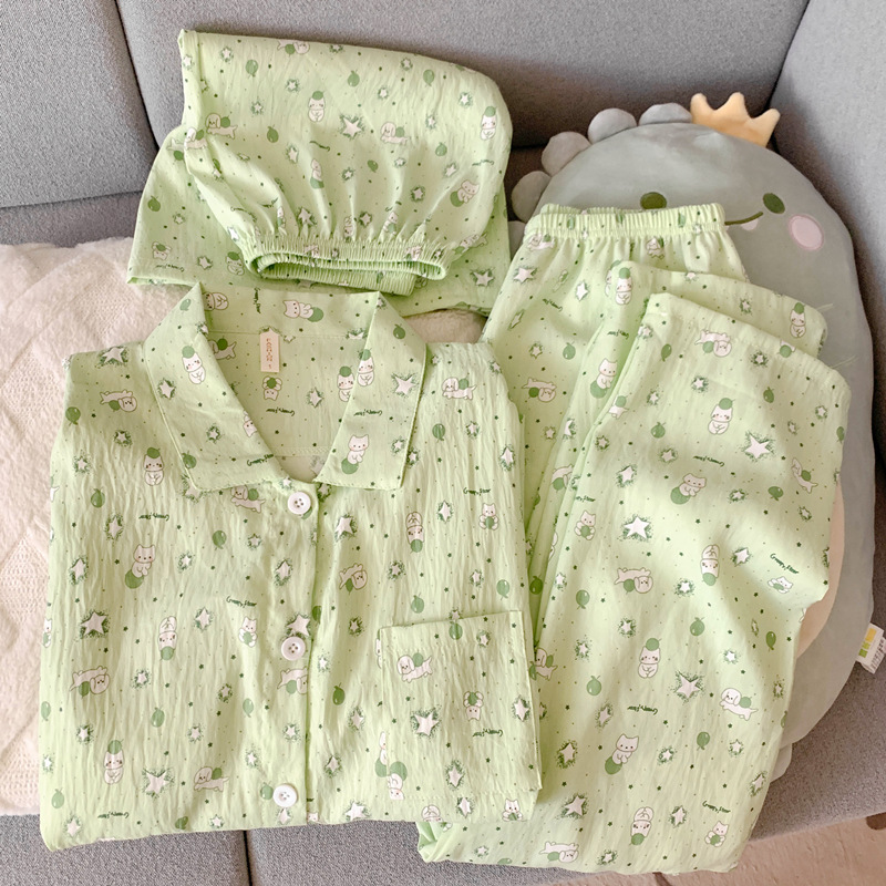 Женские пижамы из хлопкового муслина, комплект из 3 предметов оптом из