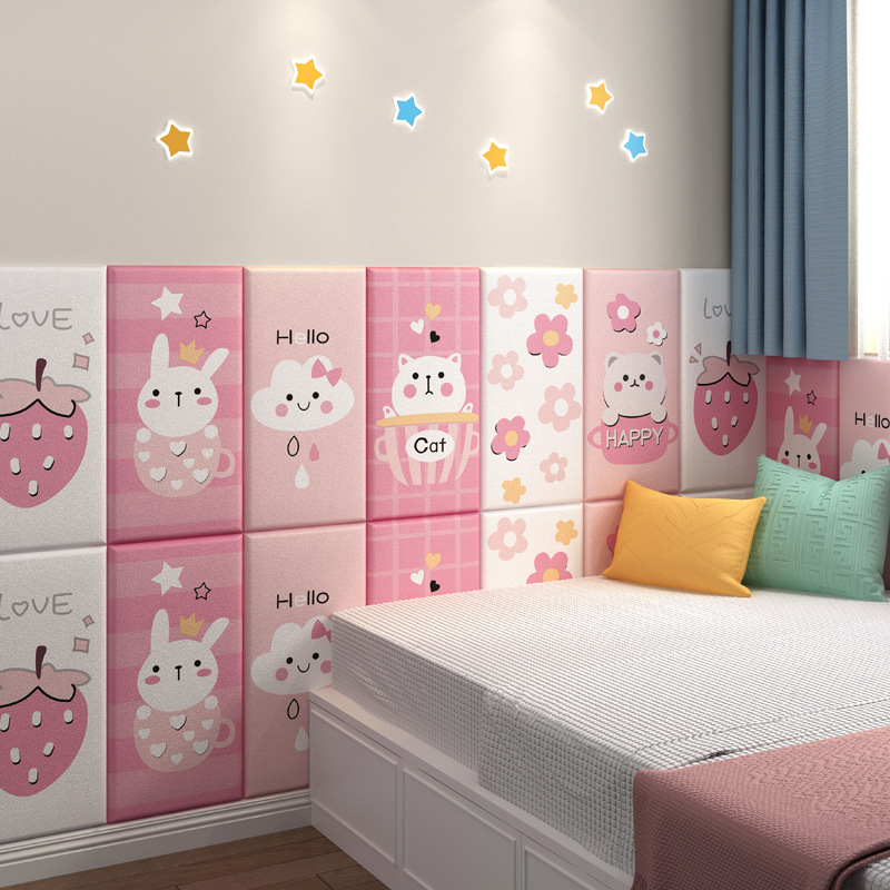 3D самоклеящаяся панель-юбка, розовые обои оптом из Китая