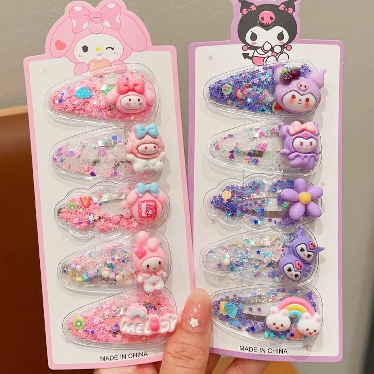 Детские заколки Sanrio с блестками оптом из Китая