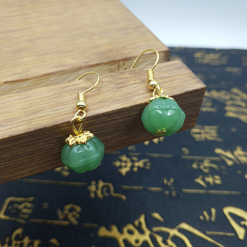 Серьги из тыквенного бисера безопасная пряжка, с оптом из Китая